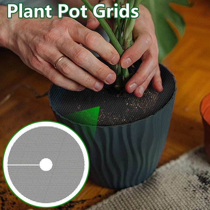 Adnee 6 Pcs 11.8 Inch Plant Pot Grids-Cuttable Plant Pot Soil Covers Protectors from Animals-Indoor Round Planter Pots Soil Guard for Outdoor Garden Plants Protection - Image 5